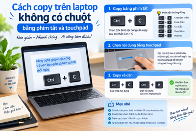 Không Có Chuột, Copy Trên Laptop Thế Nào? Cách Làm Cực Đơn Giản