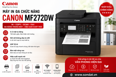 Máy In Đa Chức Năng Canon MF272DW Nhập Khẩu Chính Hãng – Giải Pháp In Ấn Hiệu Quả Cho Văn Phòng