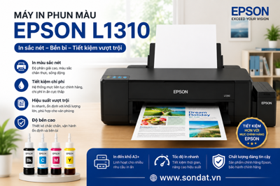 Máy In Phun Màu Epson L1310 – Giải Pháp In Màu Tiết Kiệm, Chất Lượng Cao