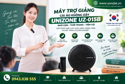 Máy trợ giảng cài áo không dây Hàn Quốc Unizone UZ-015B – Giải pháp khuếch đại giọng nói chuyên nghiệp cho giáo viên