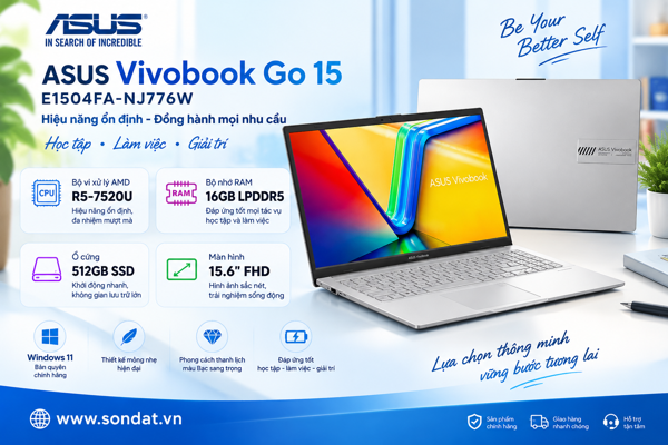 ASUS Vivobook Go 15 E1504FA-NJ776W: RAM 16GB, SSD 512GB – Liệu Có Đáng Tiền?