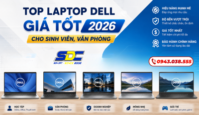 Top laptop Dell giá tốt cho sinh viên, văn phòng 2026