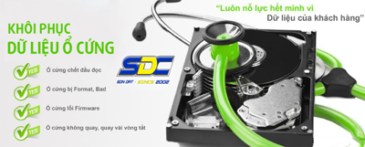 Bảng giá khôi phục dữ liệu ổ cứng chuyên nghiệp, nhanh chóng tại Sơn Đạt.,JSC