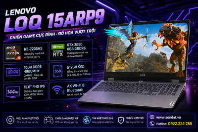 Đánh giá chi tiết Laptop Gaming Lenovo LOQ 15ARP9: Sức mạnh toàn diện phân khúc phổ thông