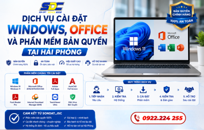 Dịch Vụ Cài Đặt Windows, Office Và Phần Mềm Bản Quyền Tại Hải Phòng