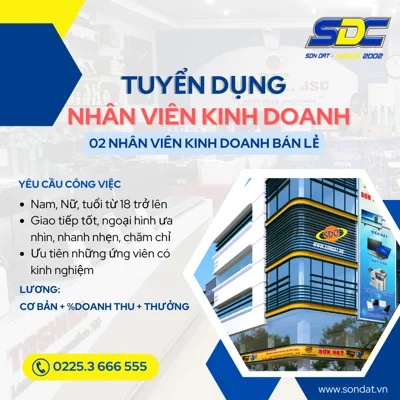 Sơn Đạt.,JSC tuyển dụng nhân viên kinh doanh bán lẻ 2024