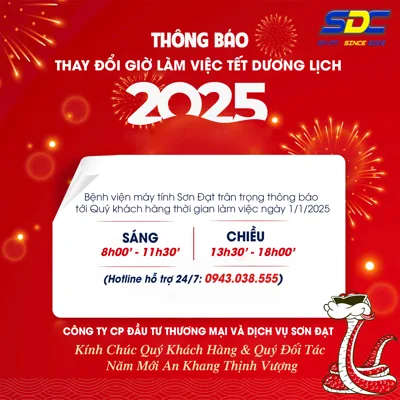 SON DAT., JSC: THÔNG BÁO LỊCH LÀM VIỆC TẾT DƯƠNG LỊCH 2025