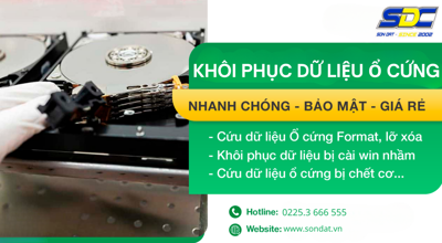 Dịch vụ khôi phục dữ liệu ổ cứng nhanh chóng, chuyên nghiệp Hải Phòng