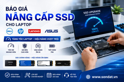 Báo Giá Nâng Cấp SSD Cho Laptop Dell, HP, Lenovo, ASUS  