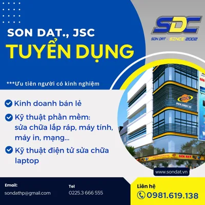 Bệnh Viện Máy Tính Sơn Đạt mở đợt tuyển dụng nhân sự 2024