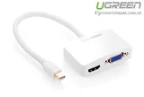 Cable chuyển  MiniDisplayport to HDMI Và VGA xịn Ugreen UG 10427/10439/20421