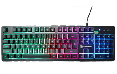 Keyboard Giả cơ Lightning AD7700 Gaming Led Rainbow, 104 Key
