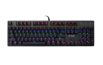 Keyboard cơ có dây Rapoo V500SE Rainbow Gaming blue Switch (Đen)
