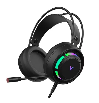 Headphone Rapoo Gaming VH360 Black, chụp đầu đèn led RGB 7.1, Chụp đầu, Jack USB