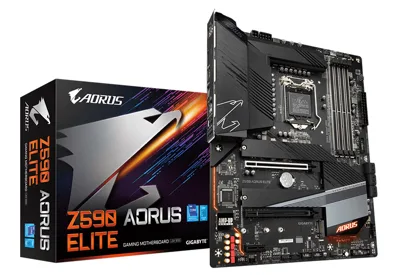 Bo mạch chủ Giga Z590-AORUS-ELITE : chipset Z590 LGA1200/4xDDR4 2133 /2*PCIE x16 + 3*PCIe x 1/6*SATA3 6Gb/s/2*M.2/Type-C/D