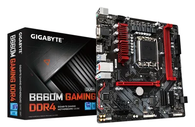Mainboard  Gigabyte B660M-GAMINGX-DDR4 : Intel B660 SK1700/2xDDR4/1*PCI-e x 16+1*PCI-e/M.2 PCIe/LAN1000/D-sub, HDMI, DP
