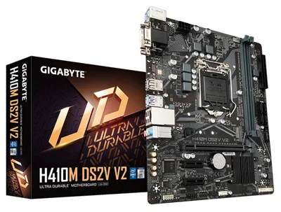Bảng mạch chủ Gigabyte H410M-DS2V-V2 : Intel H470 SK1200/2xDDR4/1*PCI-e x 16+2*PCI-e/M.2/LAN1000/D-sub, DVI: