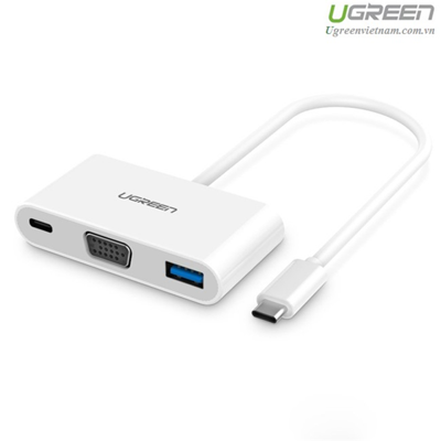 Cáp chuyển USB Type C sang VGA và USB 3.0 Ugreen UG-30376 chính hãng