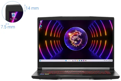 Notebook MSI GF63 12UCX 841VN BLACK Core i5-12450H; 8GB; 512GB SSD; RTX 2050/4GB; 15.6" FHD 144Hz; Win11; Black