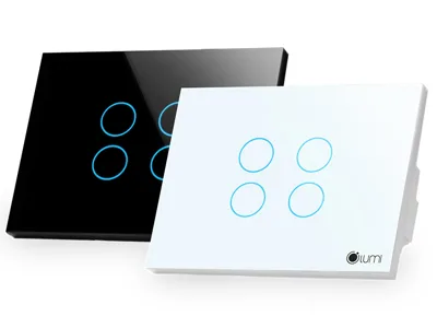 Công tắc 4 nút chữ nhật LM-S4-CN-T (viền nhôm - màu trắng)