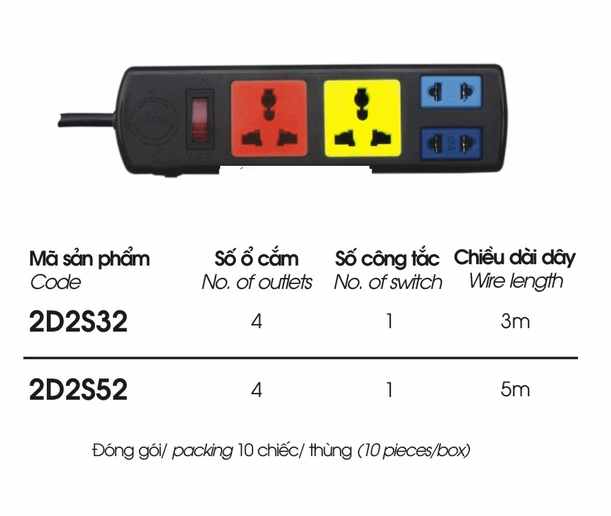 Ổ cắm lioa 4 lỗ 5 mét