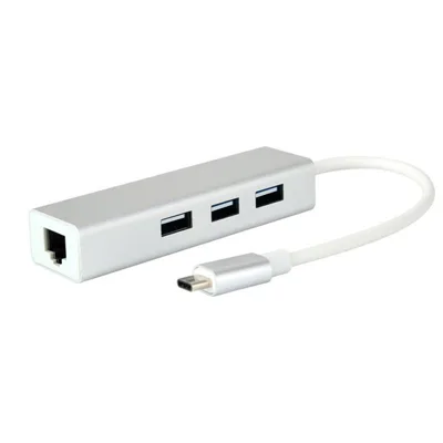 Cáp Chuyển Đổi USB Type C To RJ45, Kèm 3 Cổng USB