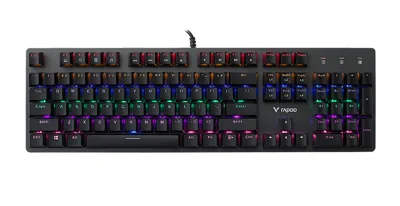 Bàn phím cơ có dây Rapoo V500SE Rainbow Gaming blue Switch (Đen)