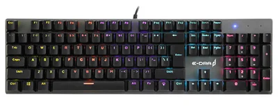 Bàn phím cơ EDRA EK313 - 104 Phím LED Rainbow, Full Size