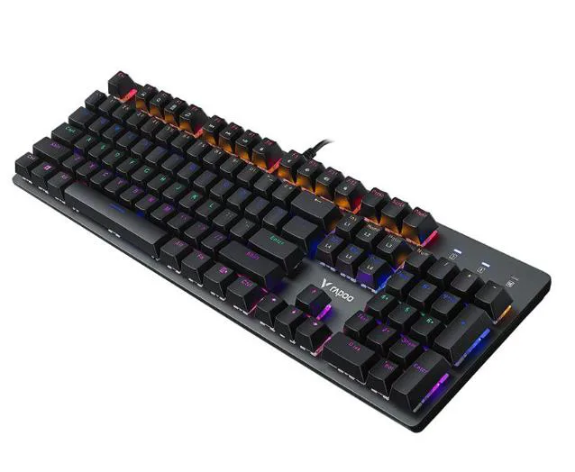 Keyboard PC Rapoo V500SE  Rainbow Gaming blue Switch (Phím cơ, có dây Đen)