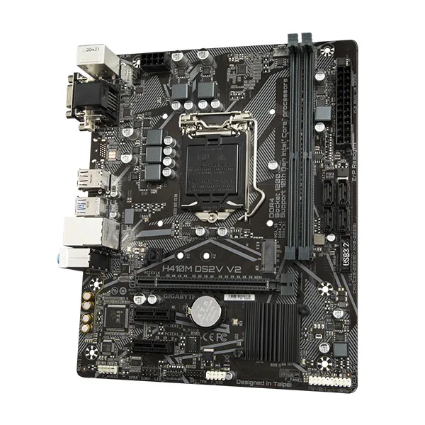 Bảng mạch chủ Gigabyte H410M-DS2V-V2 : Intel H470 SK1200/2xDDR4/1*PCI-e x 16+2*PCI-e/M.2/LAN1000/D-sub, DVI: