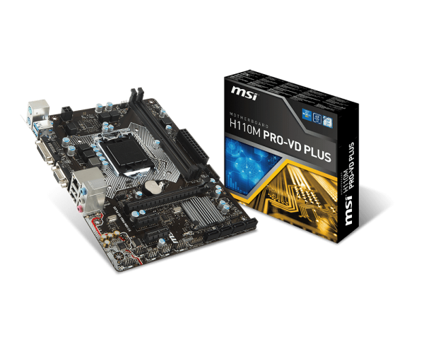 Mainboard MSI H110M tray (VGA + DVI) chưa Vat
