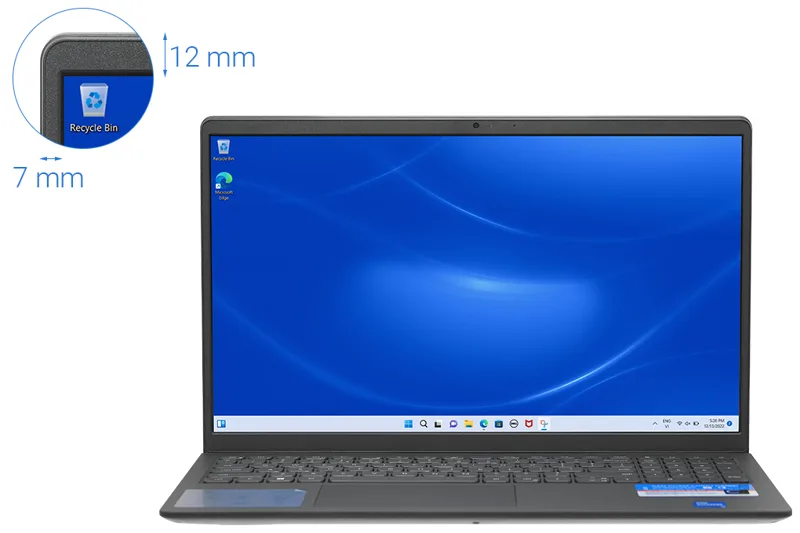 Laptop Dell Inspiron 15 3520 - Black - 15.6 FHD WVA; i5-1235U; 8GB;  512GB SSD NVMe; WF5 + BT5.0; Polyc; Win11H+ OfficeHS21; 1Y IH (N3520-I5U085W11BLU)