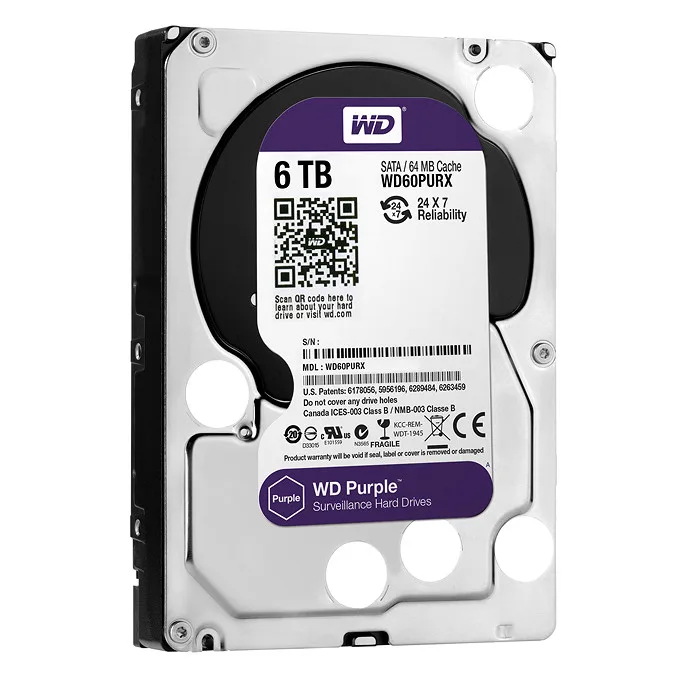 HDD PC 6TB Western Sata tím/đỏ