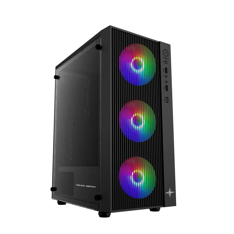 Case  Kenoo ESPORT AF13-3F, 3 Fan LED, 1 Mặt kính cường lực, Form ATX, L320xW192xH415mm