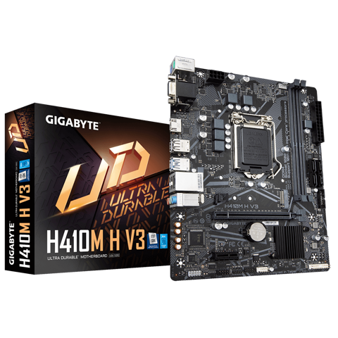 Mainboard  Gigabyte H410M-H-V3 : Intel H510 SK1200/2xDDR4/1*PCI-e x 16+2*PCI-e/M.2/LAN1000/D-sub, HDMI:
