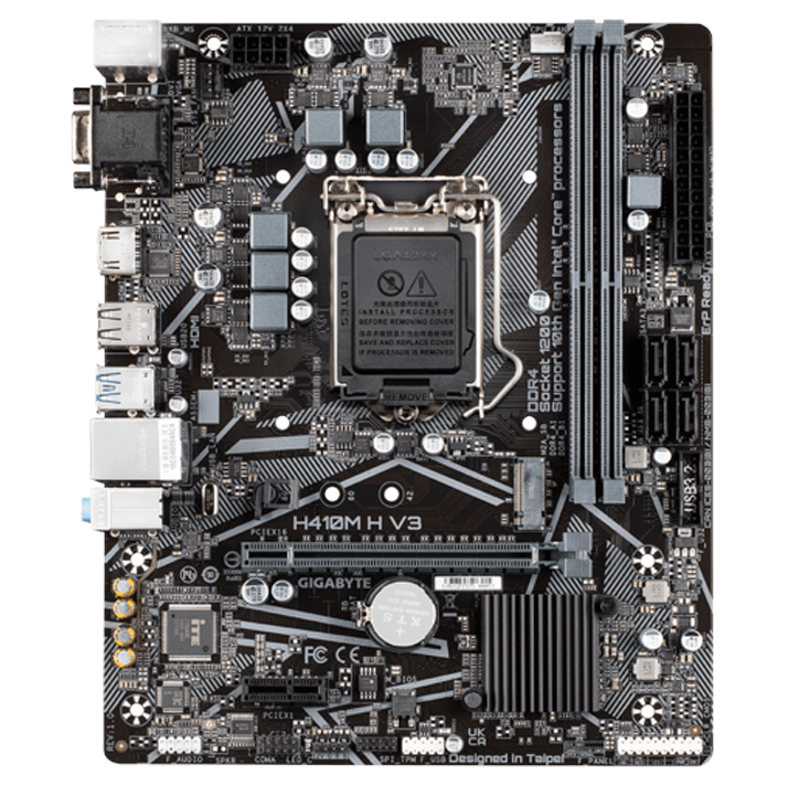 Mainboard  Gigabyte H410M-H-V3 : Intel H510 SK1200/2xDDR4/1*PCI-e x 16+2*PCI-e/M.2/LAN1000/D-sub, HDMI: