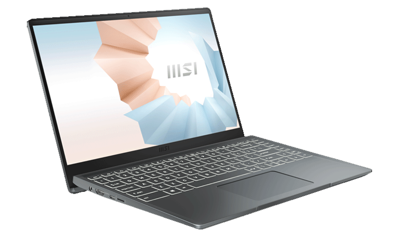 Laptop MSI Modern 14 B5M, R5 5500U, 8GB DDR4, 512GB NVMe PCIe Gen3x4 SSD, AMD Radeon Graphics, 14" FHD IPS, 3C 39Wh, ax+BT, W10H, Xám (Carbon Gray)