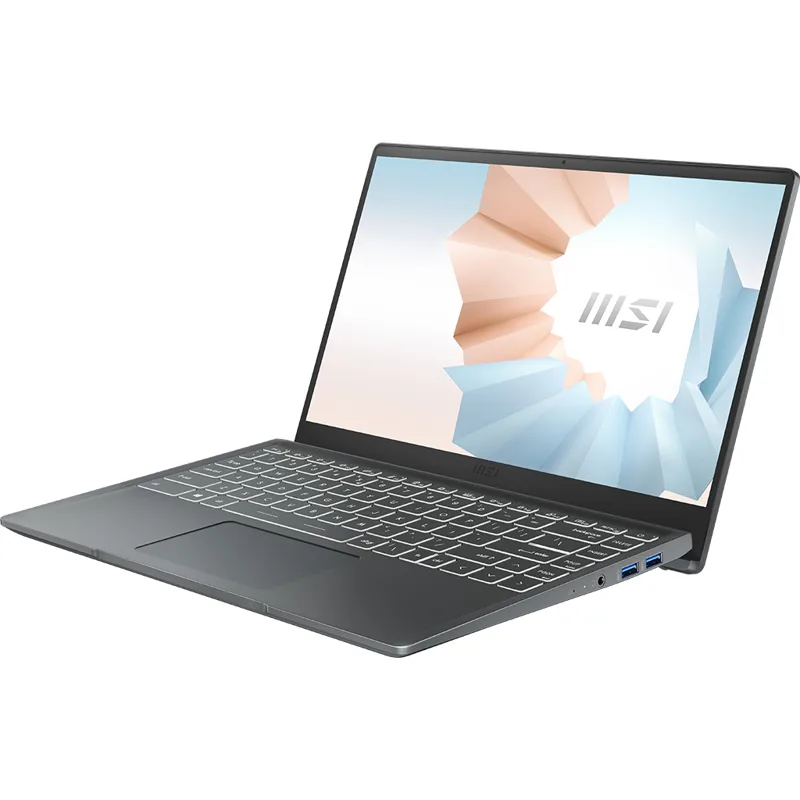 Laptop MSI Modern 14  -Gray- 14 FHD IPS; Intel Core i7-1195G7; 8GB 3200MHz + 1Slot; 512GB SSD;  WiFi 6 + BT5.2; Alu A; Win11H; 1Y; Bag+ Mouse  (14B11MOU-1065VN)