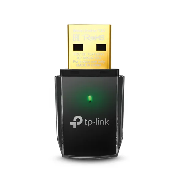 USB Wireless TPLink Archer T2U Dual Band AC600 ; An-ten ngầm; 600 Mbps(200 Mbps: 2.4 GHz, 433 Mbps: 5 GHz)