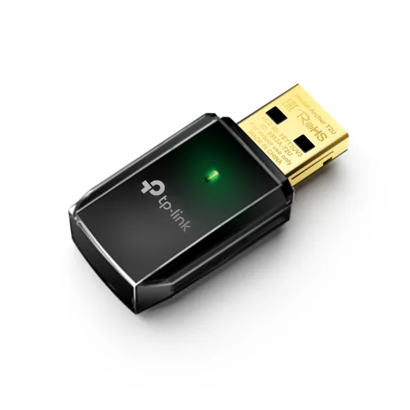 USB Wireless TPLink Archer T2U Dual Band AC600 ; An-ten ngầm; 600 Mbps(200 Mbps: 2.4 GHz, 433 Mbps: 5 GHz)