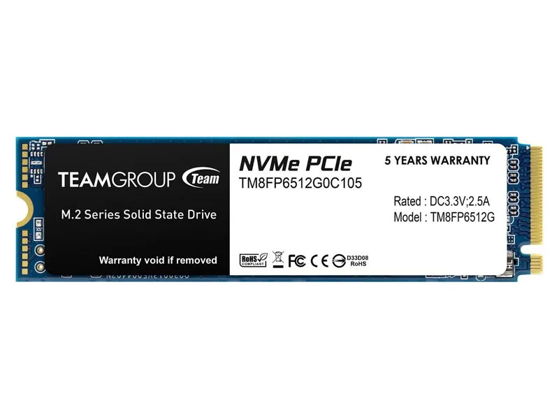 SSD M2 PCIE 512GB TeamGroup R/W 1700/1400MBps; TBW 350TB/ NVME