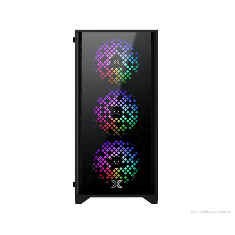 Case  Xigmatek NYX II 3F (EN42188), Gaming M-ATX, 3 Fan, Mặt hông kính cường lực, 386x200x411mm