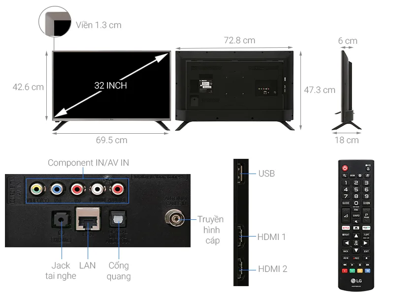 Tivi LG 32 inch Smart 32LJ550D