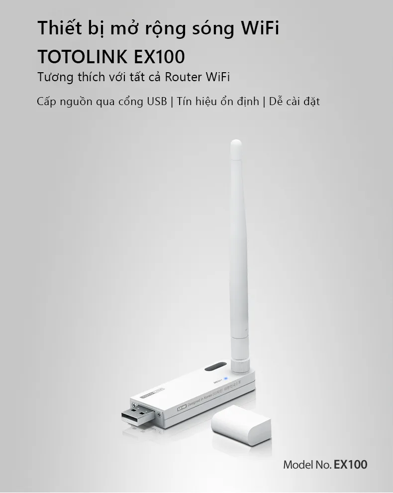 Kích sóng Totolink EX100  150Mbps (1 râu)