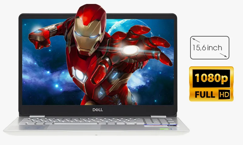 Laptop  Dell Inspiron 5584 N5I5384W- Intel i5-8265U/4GB+1Slot/1TB /15.6" FHD/VGA 2GB MX130/Win10 Home/Silver