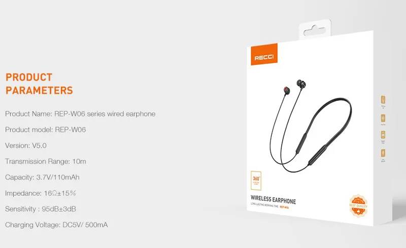 Headphone Recci REP-W06 Bluetooth
