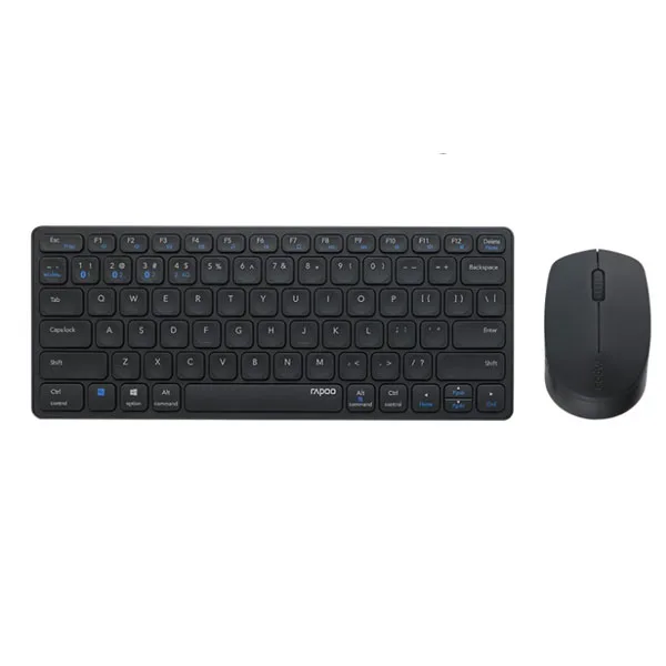 Bộ bàn phím chuột không dây Rapoo 9050M - 2.4GHz + Bluetooth 5.0, Màu xám đen, Full size 75% 78 phím, Scissor Switch, 1600DPI, Pin sạc Lithium