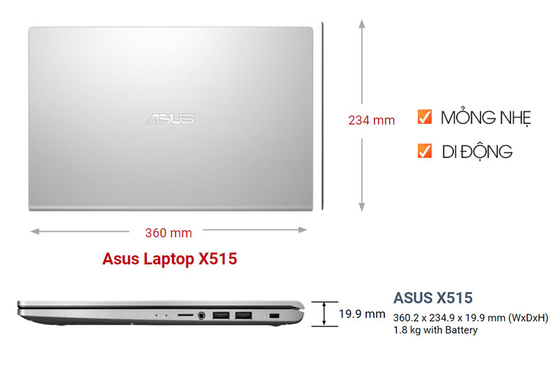 Asus X515EA-BQ1006W chính hãng, uy tín chỉ có tại Sơn Đạt.,JSC