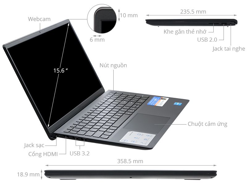 Dell Inspiron 3511 70270652 - chiếc máy với hiệu năng mạnh mẽ