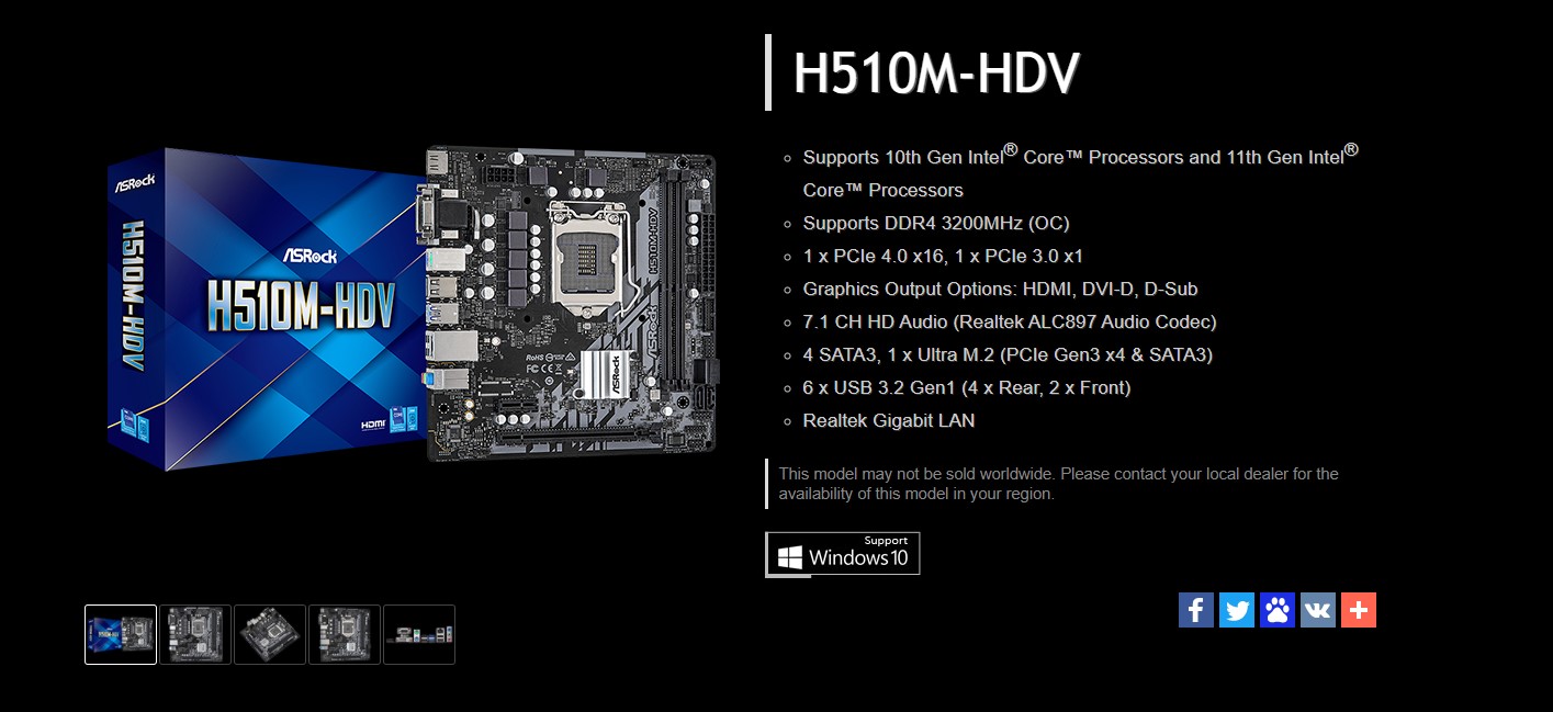 Mainboard Asrock H510M- HDV chính hãng, giá rẻ tại Hải Phòng